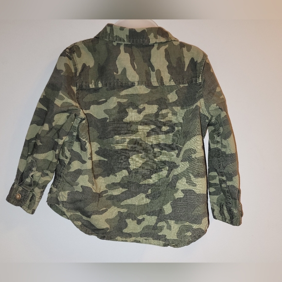 Vintage Gymboree Rising Stars Toddler Boys Button Down Cotton Camo Shirt 18-24 - Picture 2 of 6